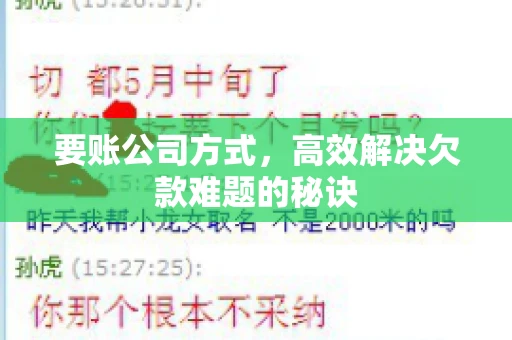 要账公司方式，高效解决欠款难题的秘诀