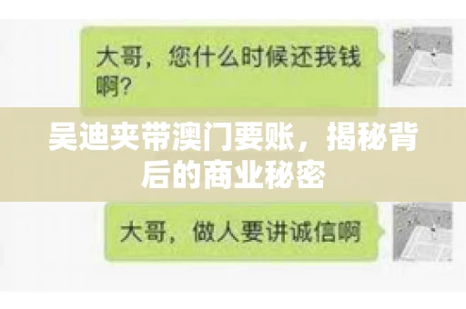 吴迪夹带澳门要账，揭秘背后的商业秘密