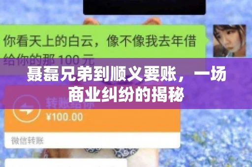 聂磊兄弟到顺义要账，一场商业纠纷的揭秘