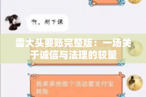 雷大头要账完整版：一场关于诚信与法理的较量