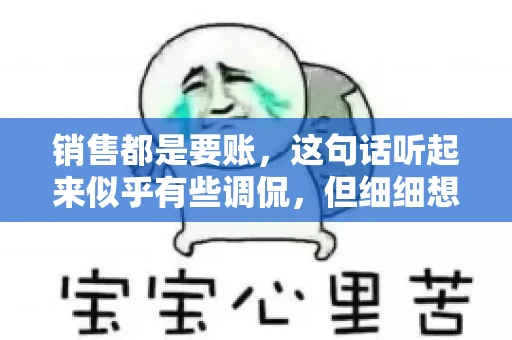 销售都是要账，这句话听起来似乎有些调侃，但细细想来，其中却蕴含着销售的艰辛与无奈。在销售行业中，要账确实是一项不可或缺的工作，它不仅考验着销售人员的沟通技巧，更考验着他们的耐心和毅力。今天，我们就来聊聊销售与要账的那些事儿。