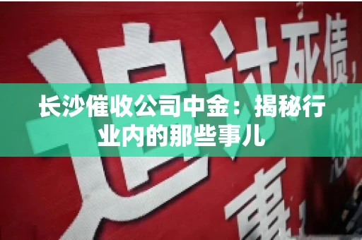 长沙催收公司中金：揭秘行业内的那些事儿