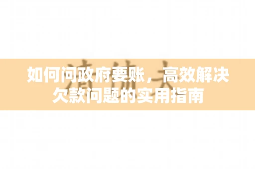 如何问政府要账，高效解决欠款问题的实用指南
